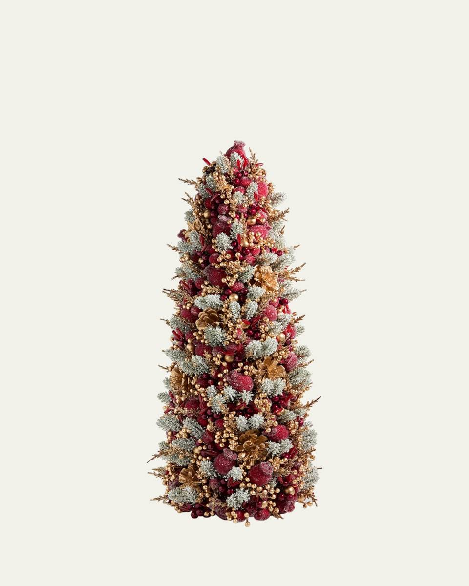 24" Glittering Garnet Tree Christmas Decoration